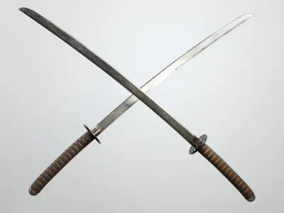 Samurai Weapon katana Low-poly 3D model