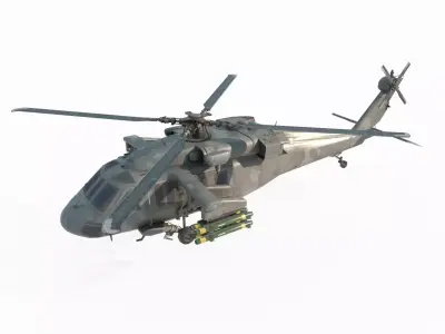Science fiction weapon armed helicopter 3D model