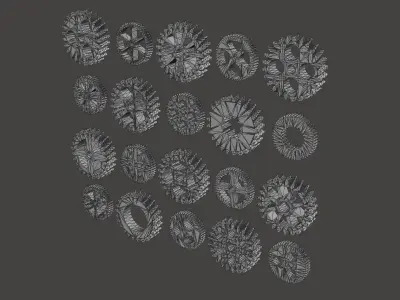 Gear set of gears Low-poly 3D model