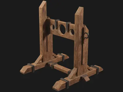 Medieval Pillory Low-poly 3D model purchase