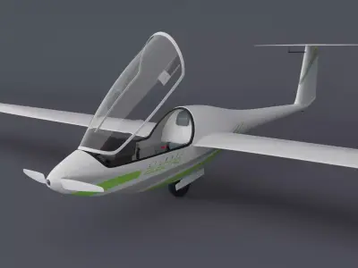 Alisport - Silent 2 electro - sailplane - glider - with cockpit 3D model
