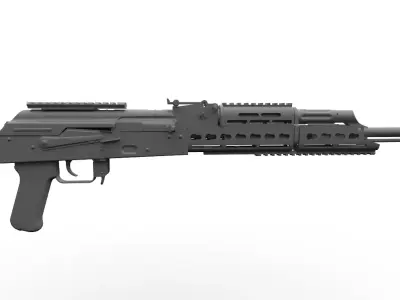Modular handguard TRAX1  TRAX2 Low-poly 3D model