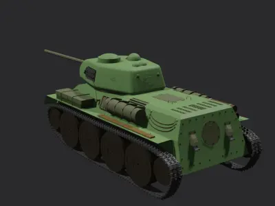 LowPoly Tank T34-85  Low-poly 3D model