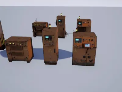 Industrial Machine Low-poly 3D model