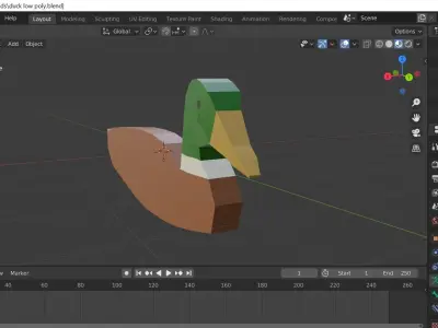 Low poly duck Free low-poly 3D model