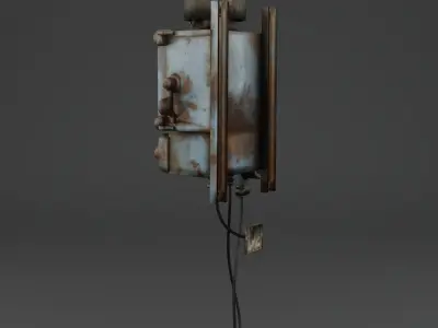 World war bunker phone Low-poly 3D model