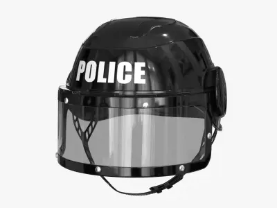 Police Hemlet Low-poly 3D model