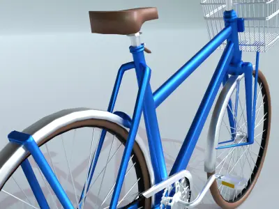 Lowpoly Bicycle with Basket Free low-poly 3D model