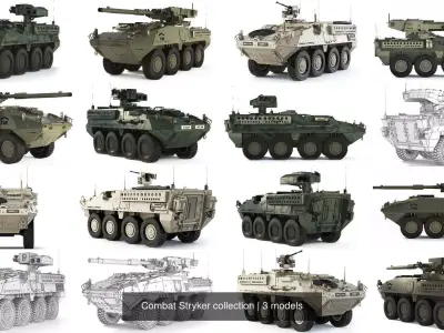 Combat Stryker collection 3D Model Pack