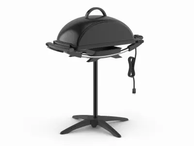 Dome Lid Electric BBQ Grill Black 3D model