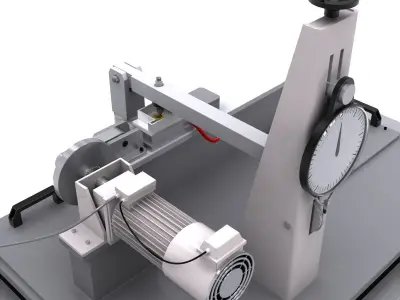 Tribometer table with machine 3D model