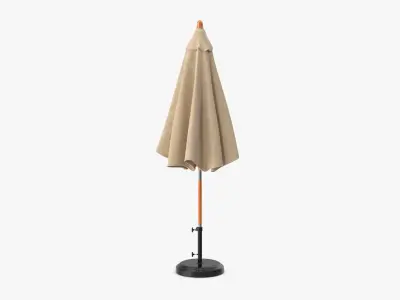 Patio Umbrella Open and Closed 3D model