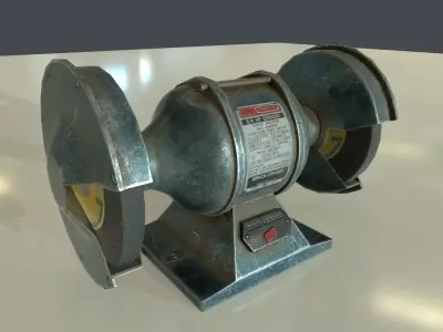 Rigged Benchgrinder Low-poly 3D model