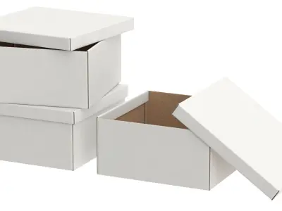 Paper Boxes Set Low-poly 3D model