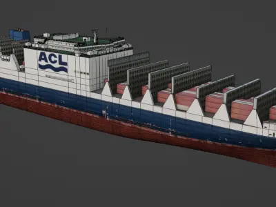 Ro-Ro Container Carrier ATLANTIC STAR Low-poly 3D model