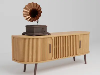 Console and Gramophone 3D model
