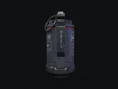 HMX Hi-explosive Grenade Low-poly 3D model