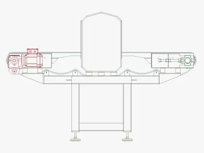 Modular Belt Conveyor 02  Low-poly 3D model