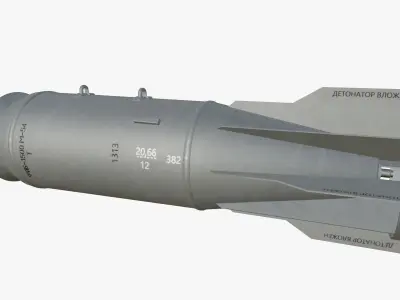 FAB-1500M54 Soviet 1500KG Bomb Game Ready PBR Model Low-poly 3D model