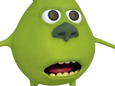 Low-Poly MEME Mike Wazowski and Sully Monsters Inc RIGGED 3D Low-poly 3D model