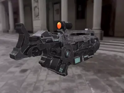 Machine Gun Concept Low-poly 3D model