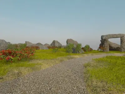 Ancient Stone Circle Landscape 3D model
