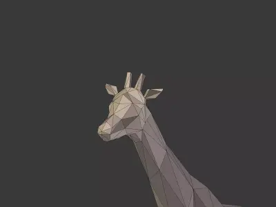 Low Poly Giraffe Figurine Free low-poly 3D model