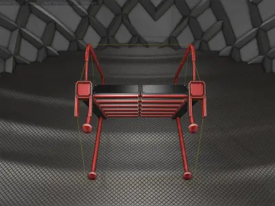 Sci-Fi Stairs - 17 - Red Version Low-poly 3D model