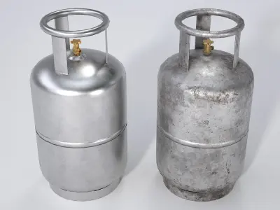 Metal LPG Gas Cylinder Low-poly 3D model