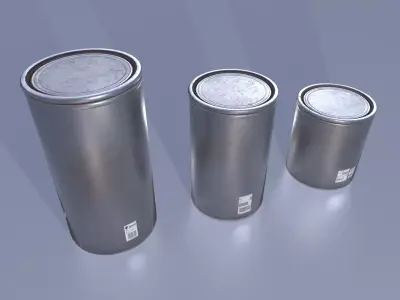 Aluminium barrels  Low-poly 3D model