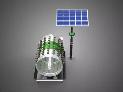 SOLAR POWERED IOT ROTARY HYDROPONIC GARDEN POT PLANT FARM SYSTEM 3D model