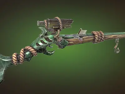 Shark sniper rifle Low-poly 3D model