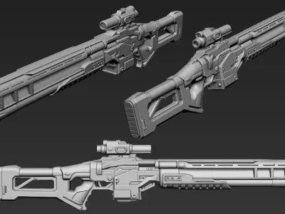 3D Printable Sci-Fi Weapon Part 1 3D model