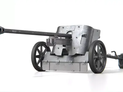 5cm Pak 38 Anti-Tank Gun 3D model