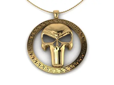 Punisher Justiceiro pendant skull 3D print model