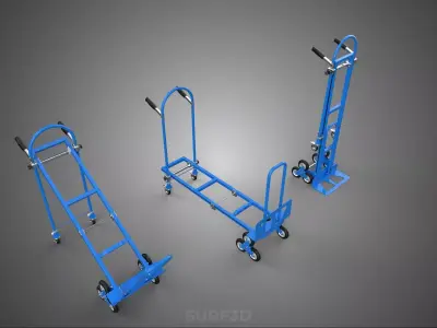 TRIPLE WHEELS STAIR CLIMBING CLIMBER CONVERTIBLE HAND TRUCK CART 3D model