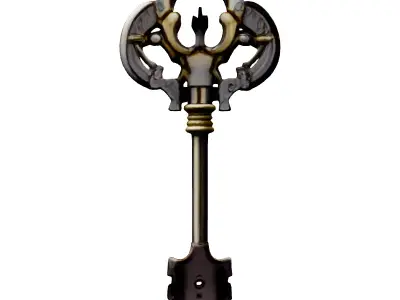 Ornate Antique Key 3D Model Low-poly 3D model purchase