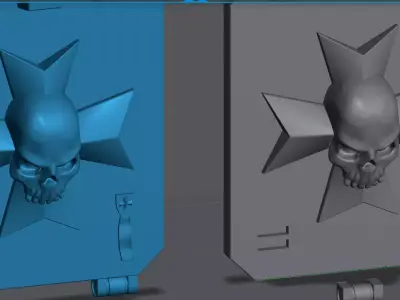 Templar Rhino Skull Cross Door  3D model