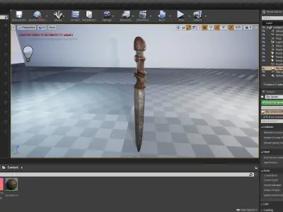 African knife Low-poly 3D model