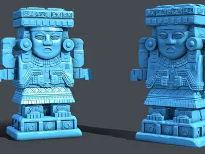 Statue Aztec Chalchiutlicue HP 3D print model