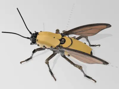 Steampunk Mechanical Bee 3D Model 3D model
