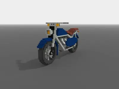 Motorcycle Voxel Low-poly 3D model