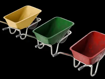 Wheelbarrow  Low-poly 3D model