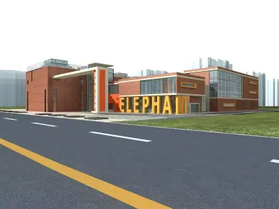 School Building 3D model purchase