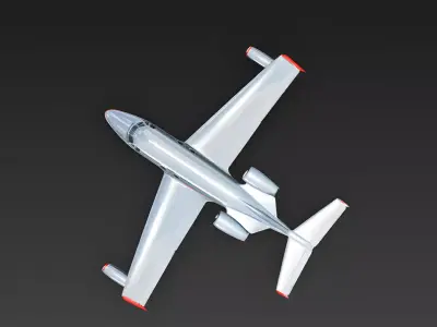 Retro 1960s Executive Jet 3D Model Low-poly 3D model