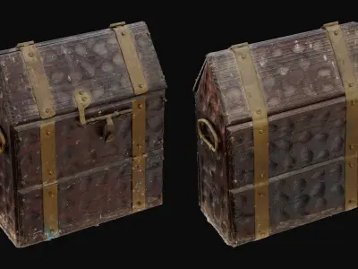 Antique Wooden Trunk 01 - HeraScans 3D model