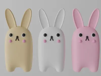 Cartoon Cute Bunny Rabbit 3D model