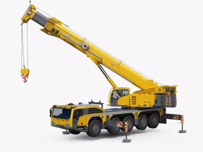 Terex Explorer 5500 Mobile Crane Rigged 3D model