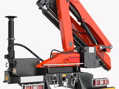 Telescopic Boom Crane Rigged 3D model