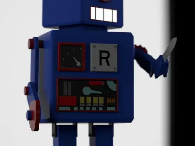 Sci-Fi Robot 3D model 8